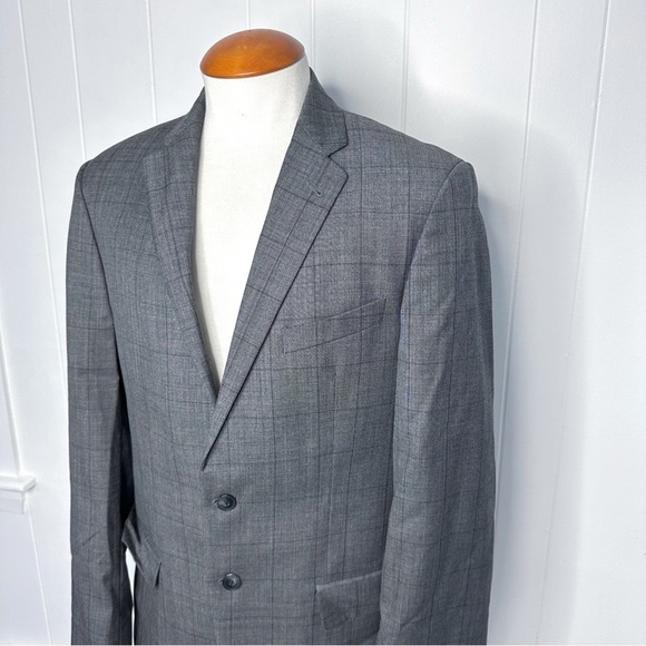 Joseph Abboud Tollegno 1900 Gray Windowpane Blazer - Picture 1 of 12